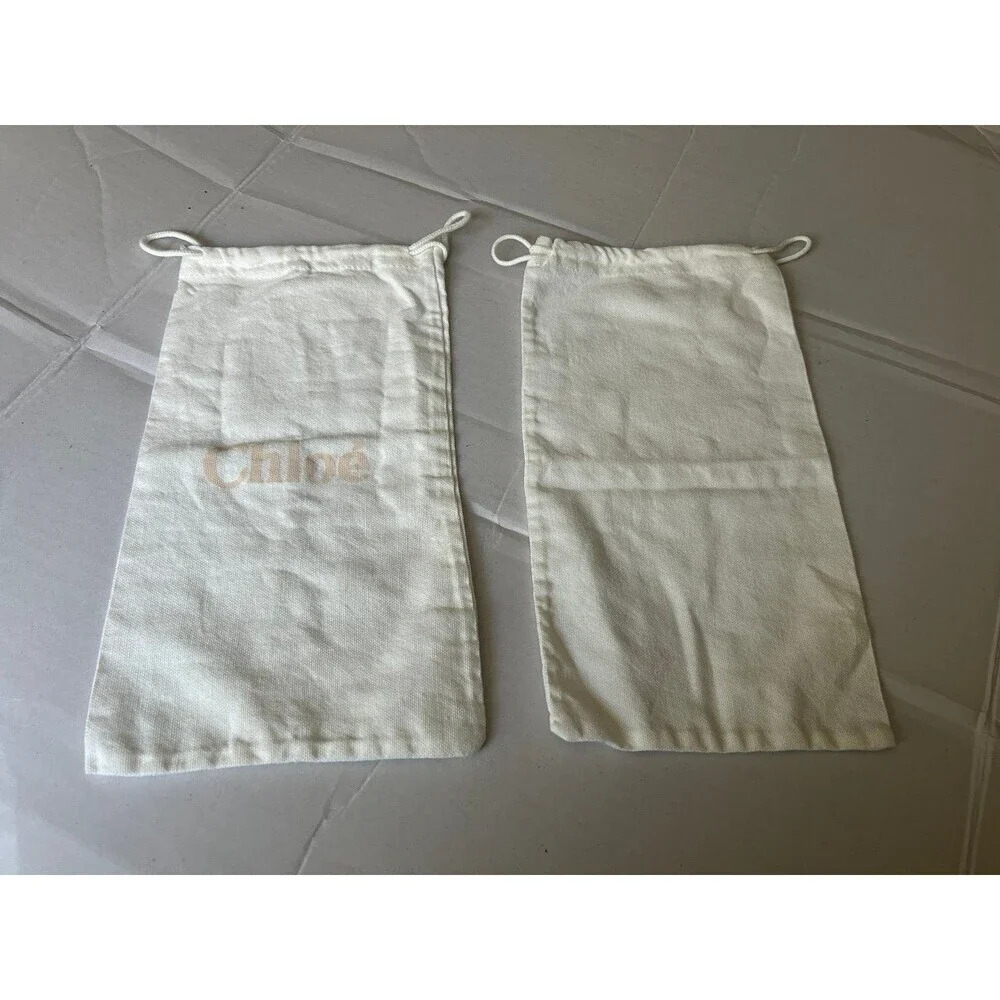 2 Chloe Logo White Drawstring Dust Bags